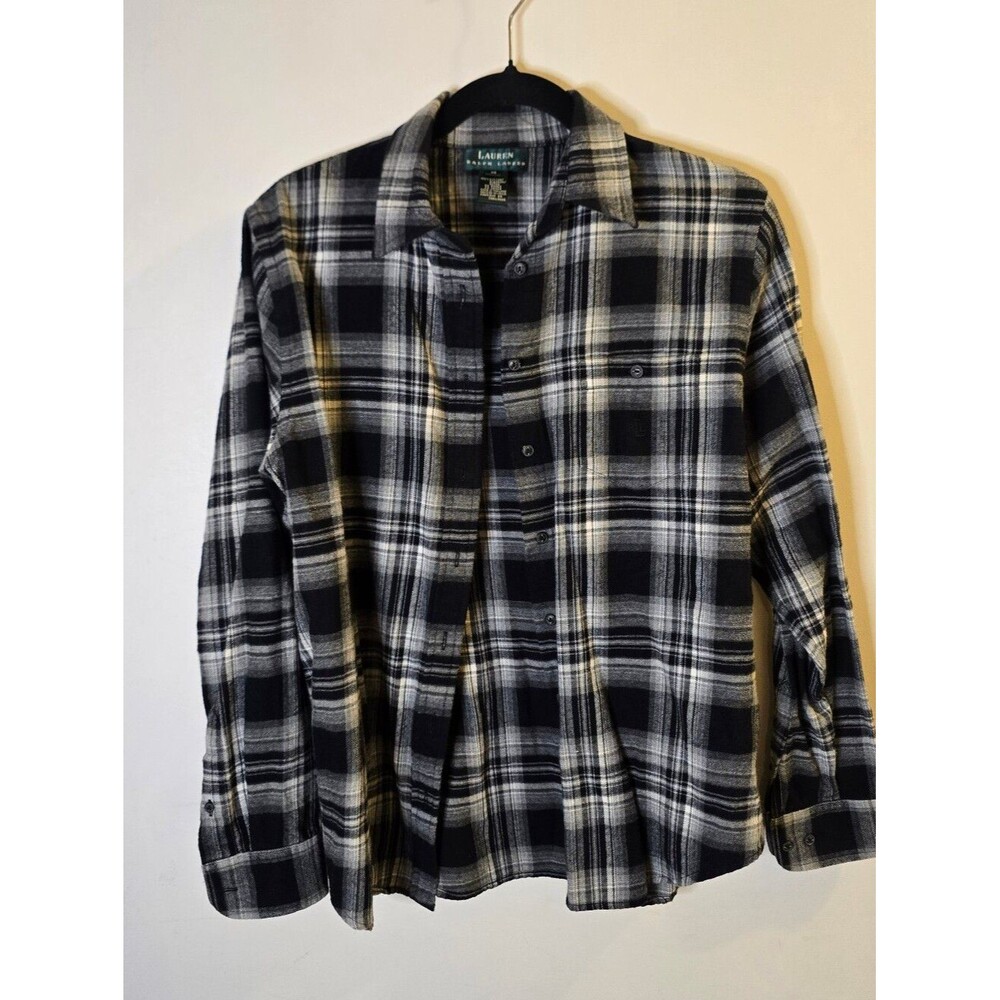 Ralph Lauren black and white flannel shirt